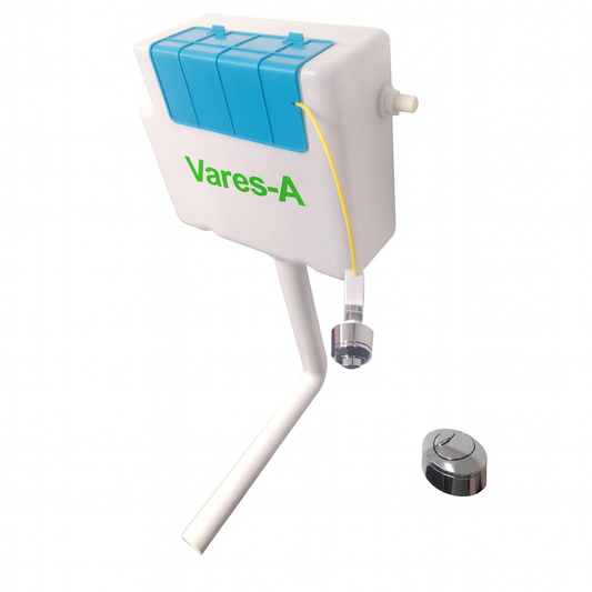 Vares-A Side Feed Concealed Cistern Pack - Chrome Fits all our Buttons Round Square Oblong