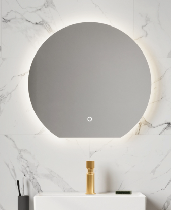 Vares-A 60cm Semi-Circular LED Mirror - 600 x 560mm
