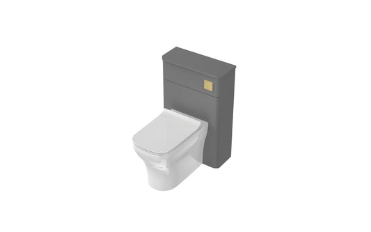 Aragon 500mm Handless WC Toilet Unit Floor Cabinet - Dust Grey