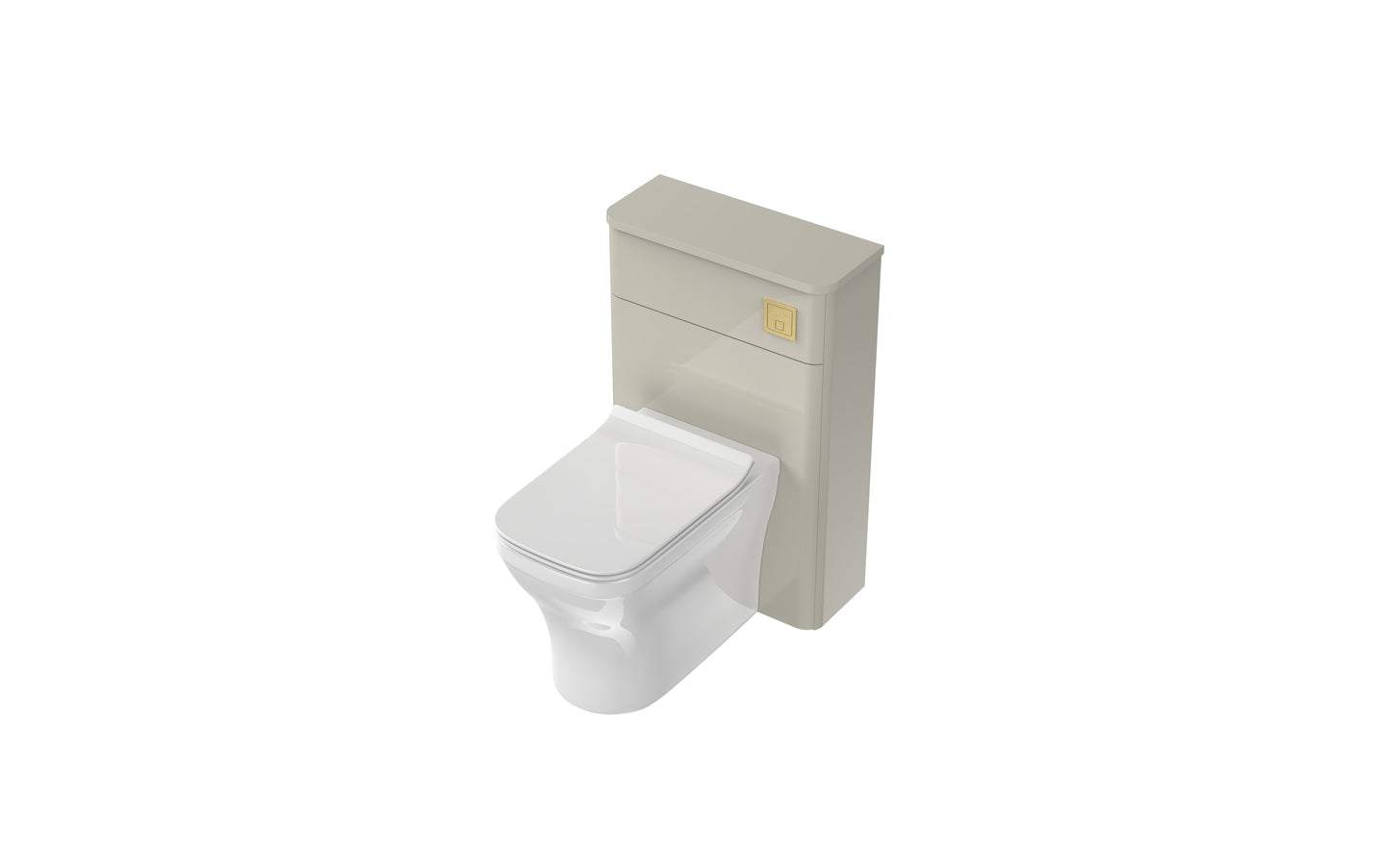 Aragon 500mm Handless WC Toilet Unit Floor Cabinet - Mushroom Gloss