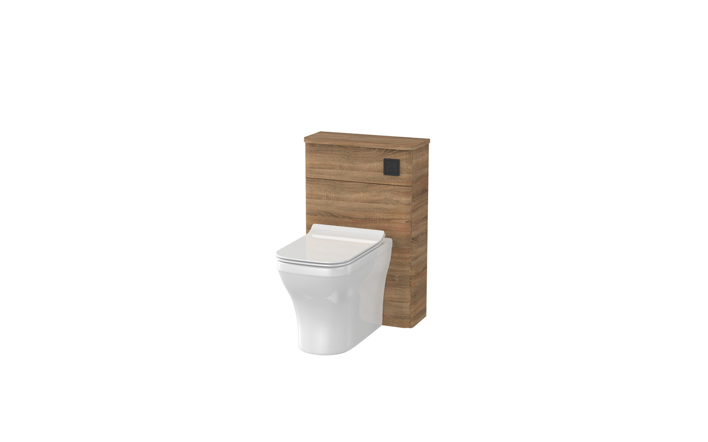 Aragon 500mm Handless WC Toilet Unit Floor Cabinet - Driftwood Oak