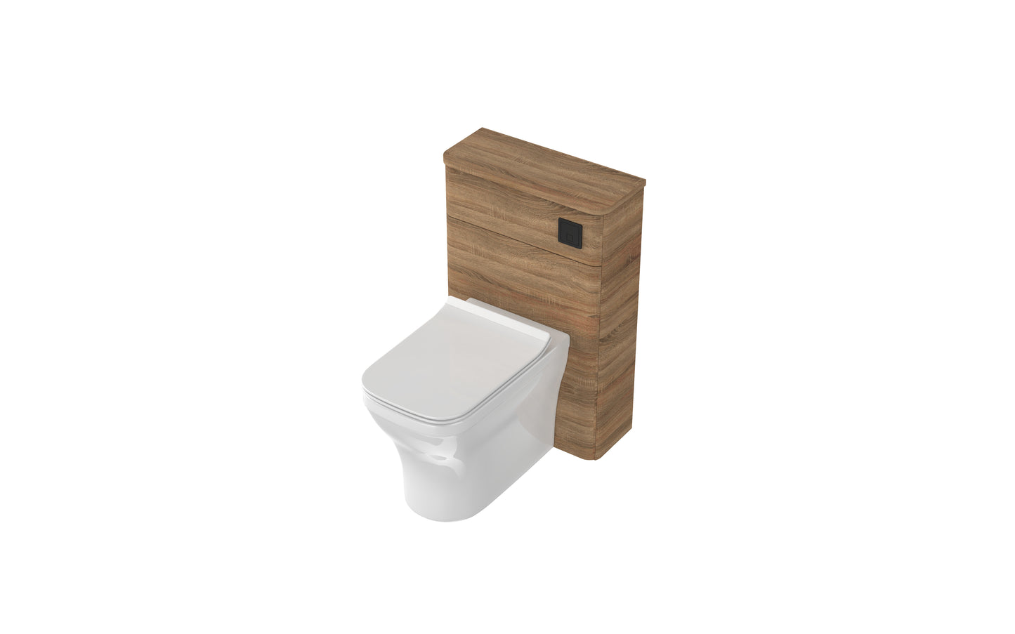 Aragon 500mm Handless WC Toilet Unit Floor Cabinet - Driftwood Oak