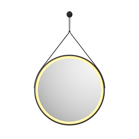 Vares-A Round Strap LED Ambient Colour Change Mirror - Brass