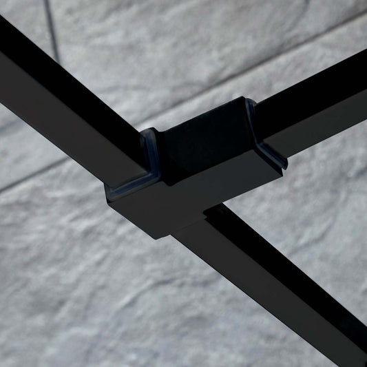 8mm Single Bathroom Wetroom Glass Support Arm Joining Piece - Black