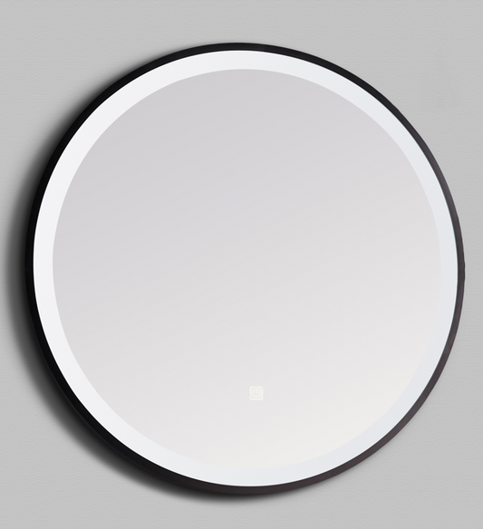 Vares-A 60cm Round LED Ambient Colour Change Mirror - Black