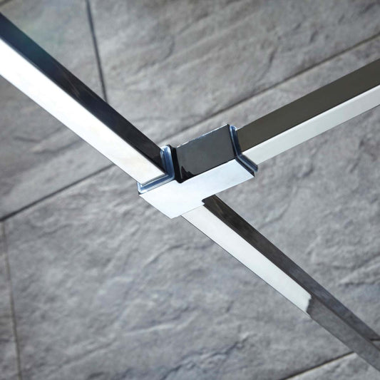 8mm Single Bathroom Wetroom Glass Support Arm Joining Piece - Chrome