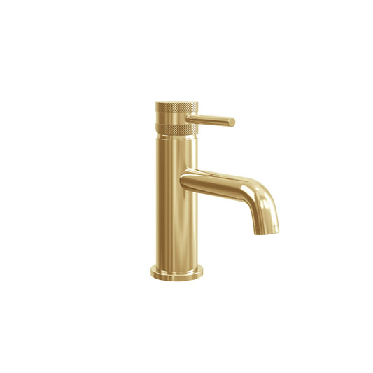 Vares-A Knurled Diamond Cut Bathroom Mono Taps - Brushed Brass
