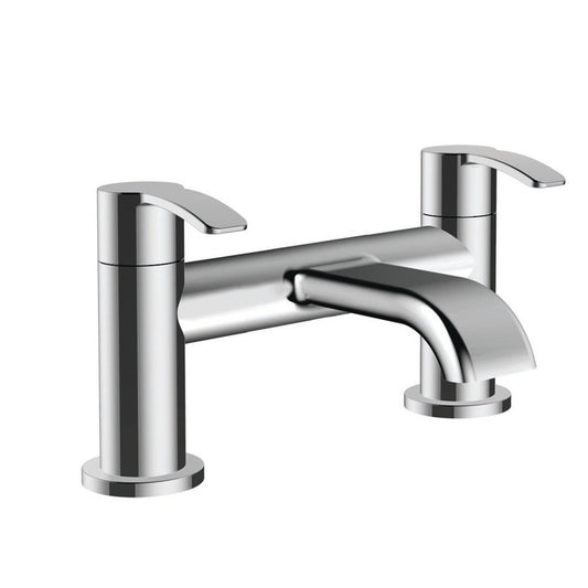 Vares-A Alto Round Bathroom Lever Bath Filler Taps - Chrome