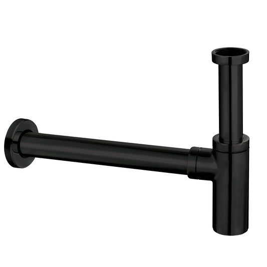 Vares-A Round Bottle Trap Basin Waste - Black