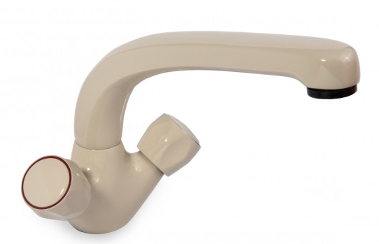 Vares-A Beige Monobloc Kitchen Sink Mixer Taps - Beige/Cream