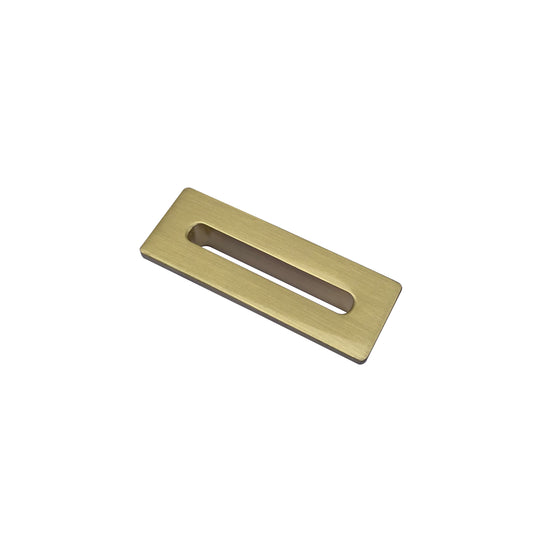 Vares-A Rectangular Basin Overflow Cover - Brushed Brass