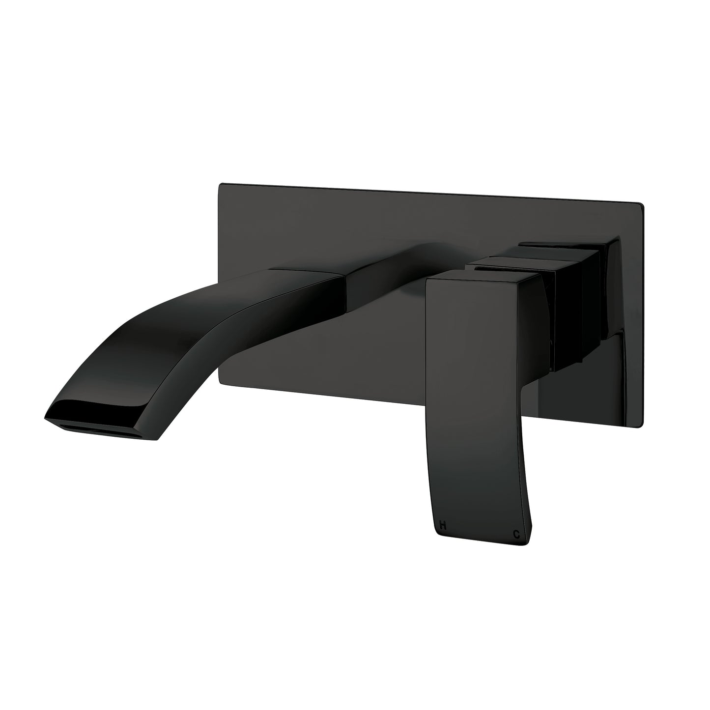 Vares-A Distro Black Square Lever Bath Shower Filler Taps - Black
