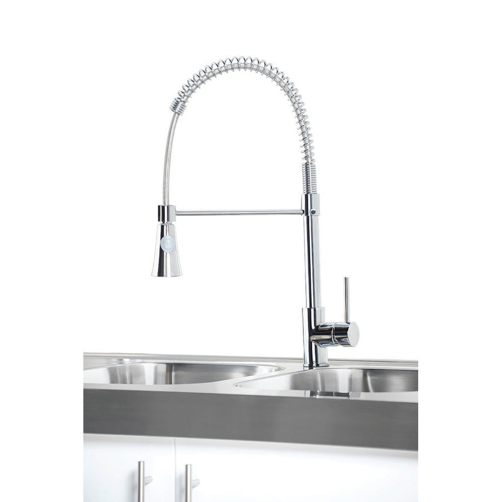 Vares-A 'Crown' Single Lever Flexi Neck Monobloc Kitchen Sink Taps - Chrome