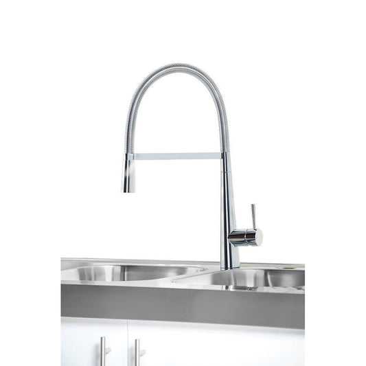 Vares-A 'Candii' Single Lever Flexi Swan Neck Monobloc Kitchen Sink Taps - Chrome