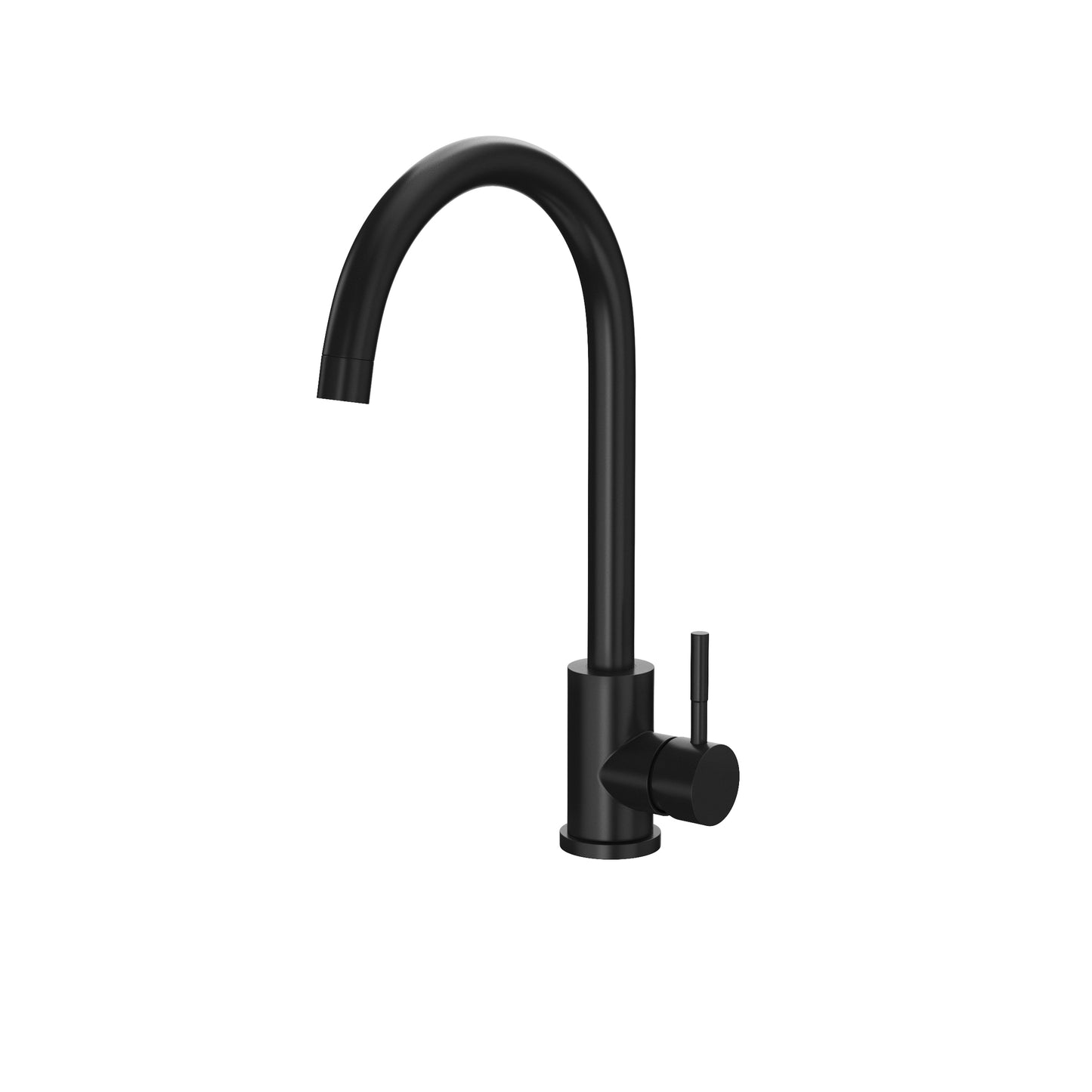 Vares-A Vaa Single Lever Swan Neck Monobloc Kitchen Sink Taps - Black