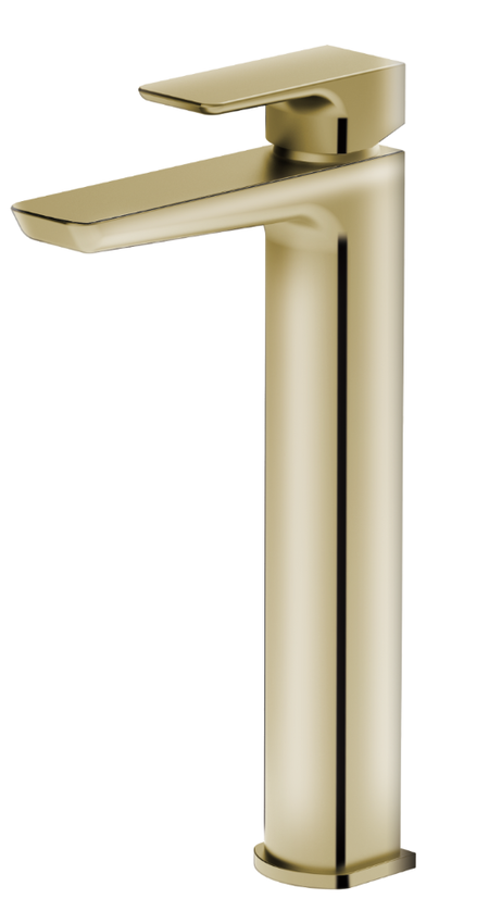 Vares-A Noire Single Lever Mono Basin & Bathroom Taps - Brushed Brass