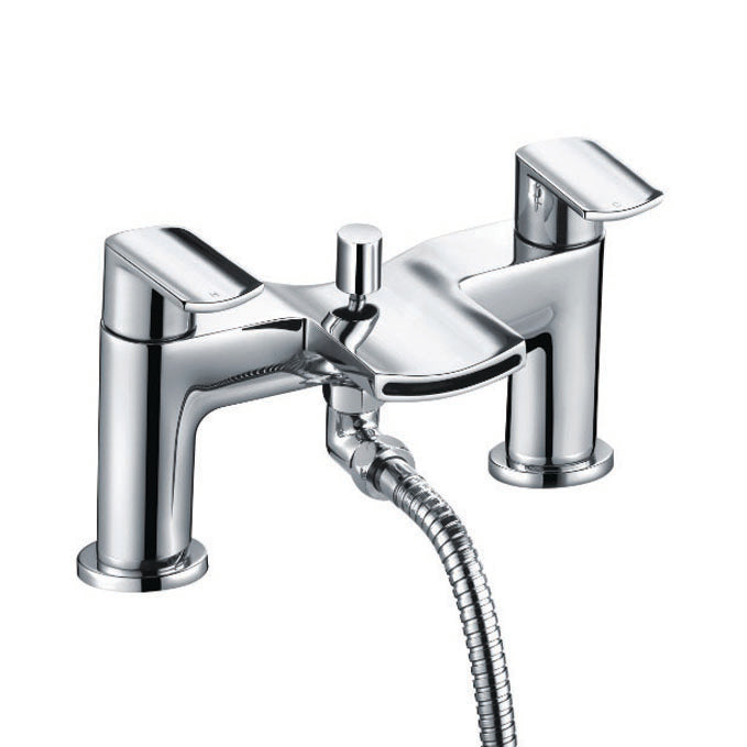 Vares-A Nero Curved Single Lever Mono Bathroom & Basin Taps - Chrome