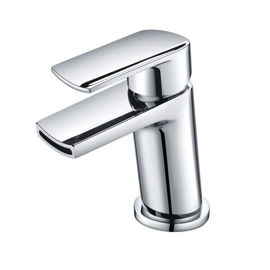 Vares-A Nero Curved Single Lever Mono Bathroom & Basin Taps - Chrome