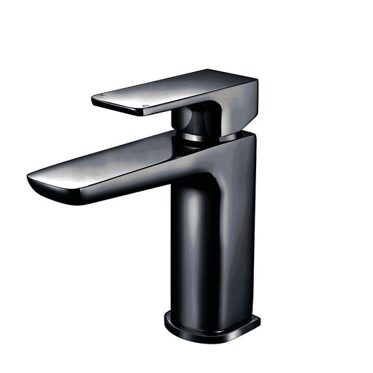 Vares-A Noire Single Lever Mono Basin & Bathroom Taps - Black