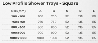 K-Vit 80cm Square Stone Resin Shower Tray 800mm x 800mm - 90mm Waste