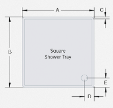K-Vit 76cm Square Stone Resin Shower Tray 760mm x 760mm - 90mm Waste