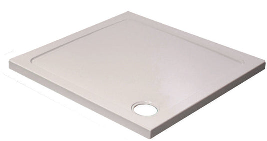 K-Vit 80cm Square Stone Resin Shower Tray 800mm x 800mm - 90mm Waste