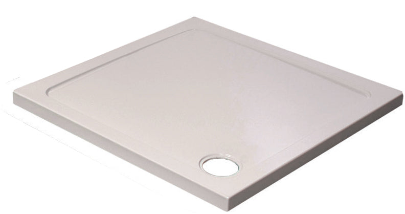 K-Vit 76cm Square Stone Resin Shower Tray 760mm x 760mm - 90mm Waste