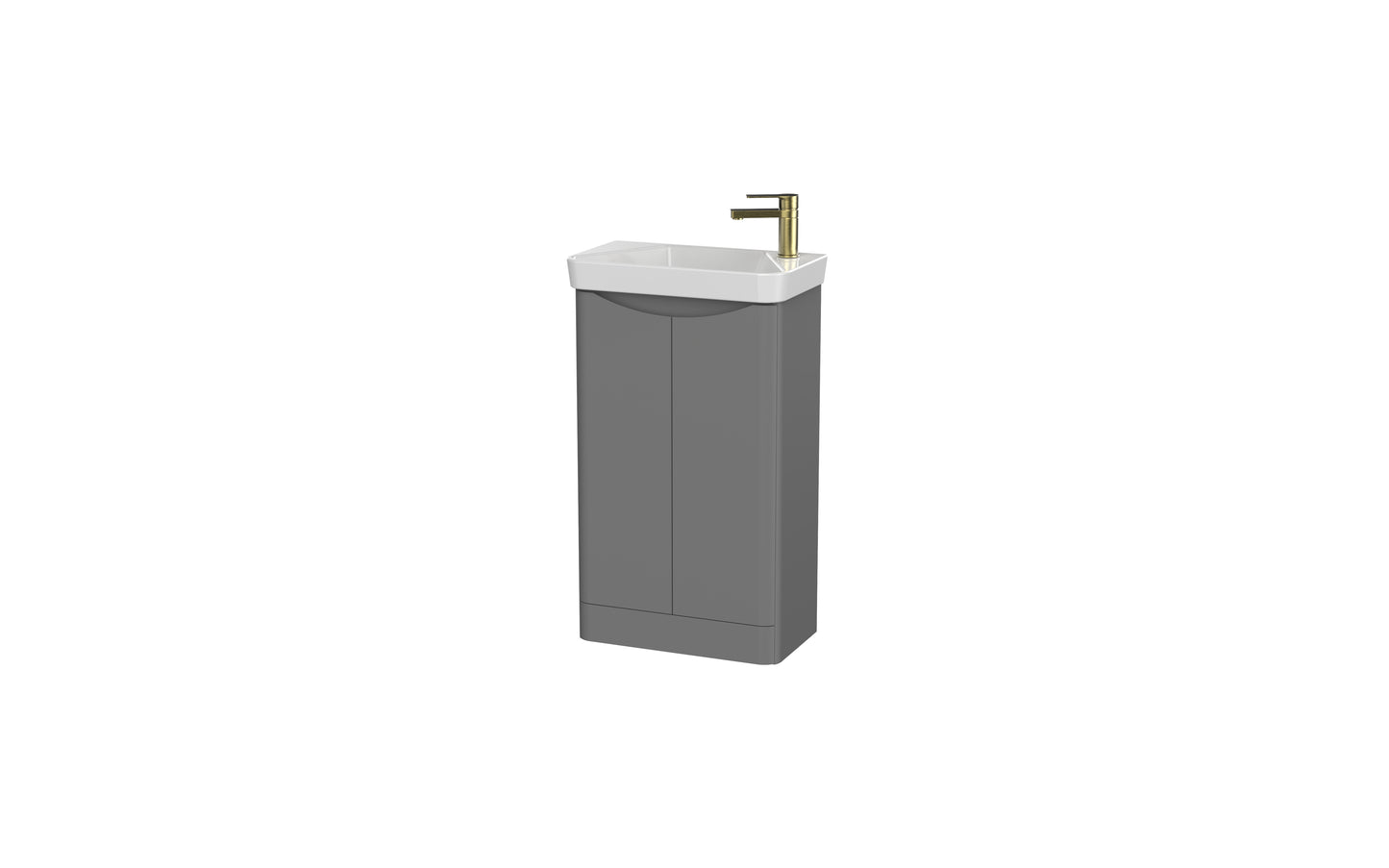 Tenby 500 x 290mm Shallow Cloakroom Floor Vanity Unit with Basin - Dust Grey
