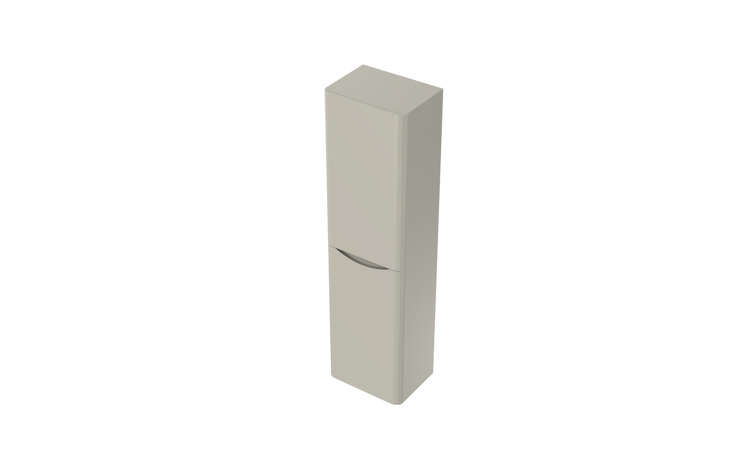 Aragon 400mm Handless Wall Hung Bathroom Tallboy. 2 Drawer Soft Close - Mushroom Gloss