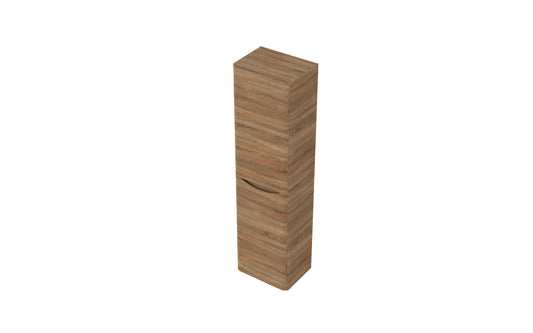 Aragon 400mm Handless Wall Hung Bathroom Tallboy. - Driftwood Oak