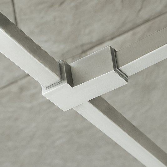 8mm Single Bathroom Wetroom Glass Support Arm Joining Piece - Brushed Nickel