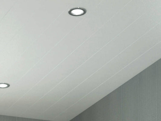 8 - 7.5mm 2600mm x 250 White Gloss PVC Kitchen Bathroom Ceiling Cladding Panels 2Pks - Not to used as Shower Wall Panels