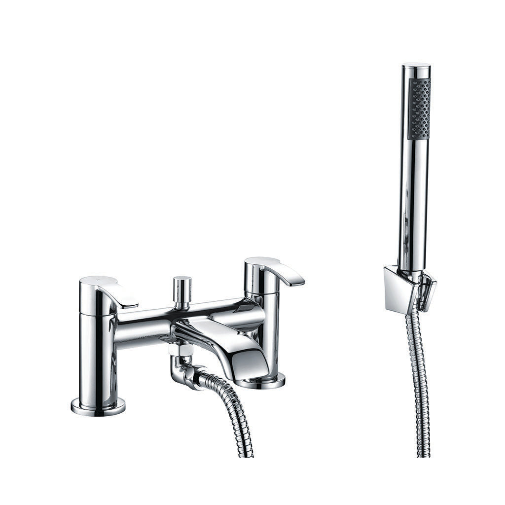 Vares-A Alto Round Bathroom Lever Bath Shower Mixer Taps - Chrome