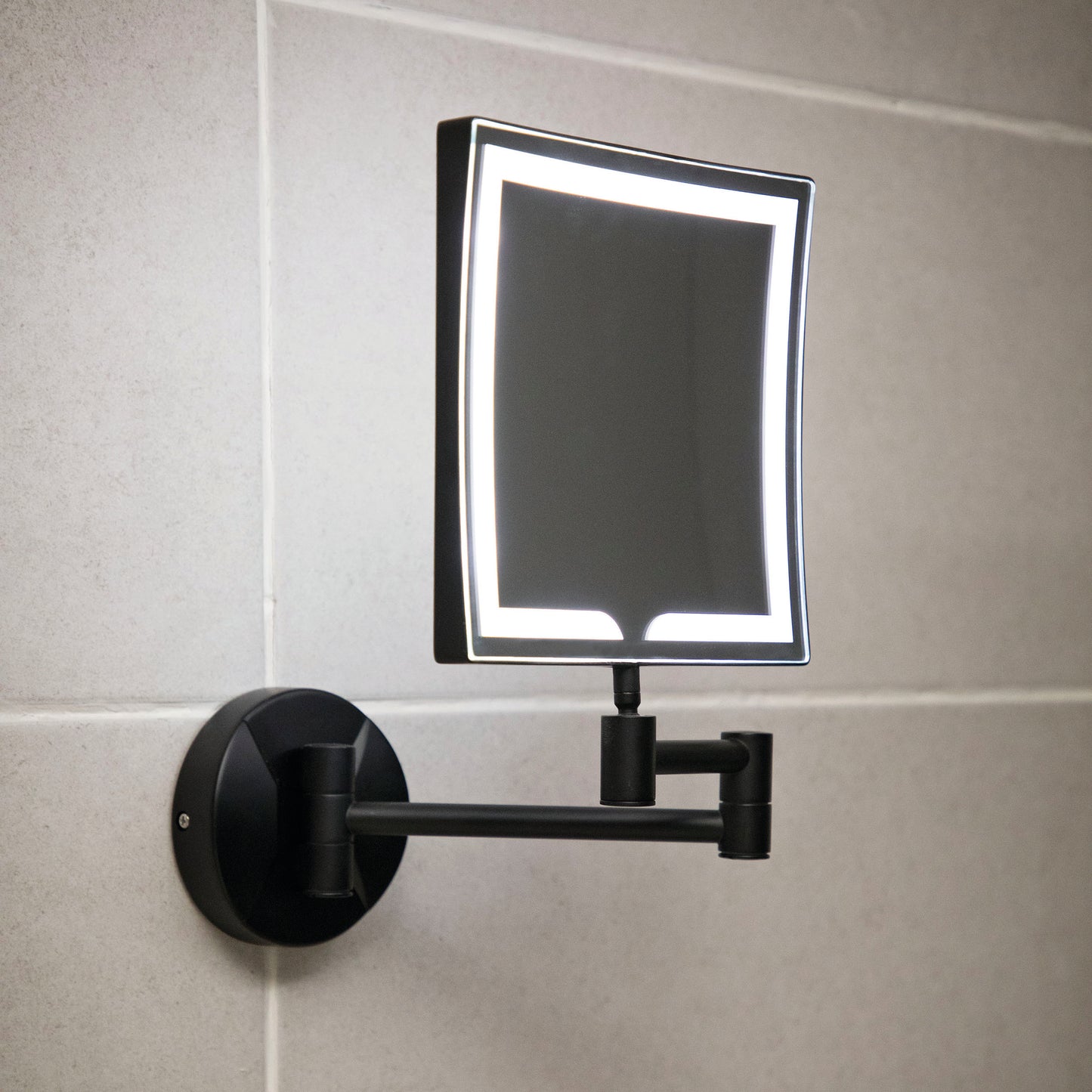 Vares-A Square LED Make Up Mirror - Wall Mounted Black