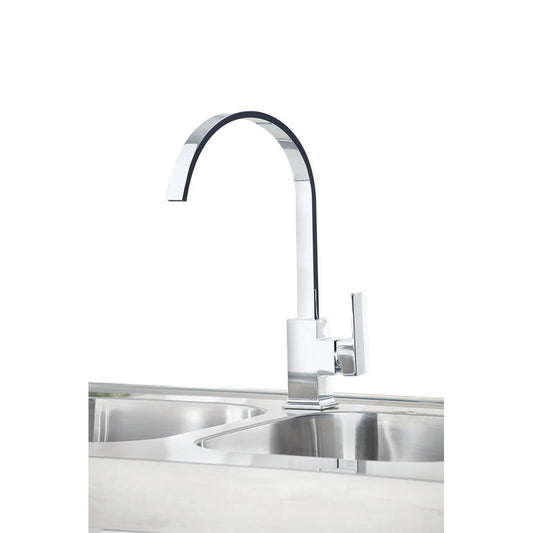 Vares-A 'Valentino' Single Lever Flat Neck Monobloc Kitchen Sink Taps - Chrome