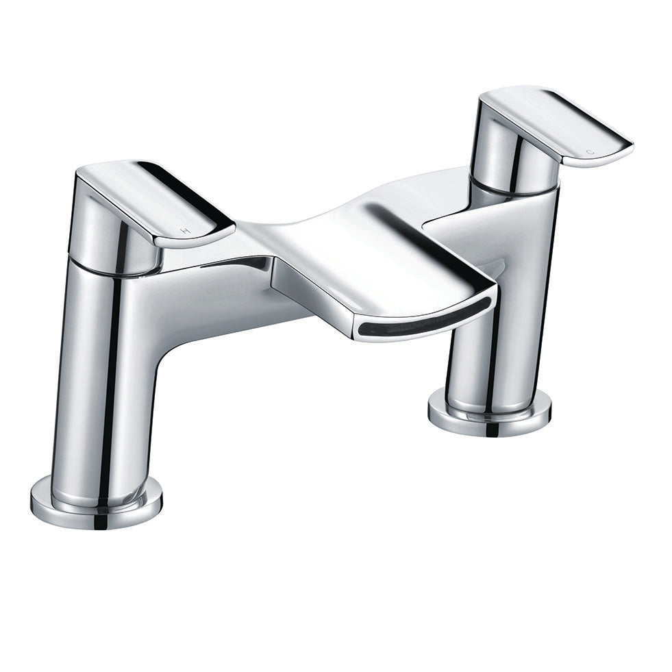 Vares-A Nero Curved Single Lever Mono Bathroom & Basin Taps - Chrome